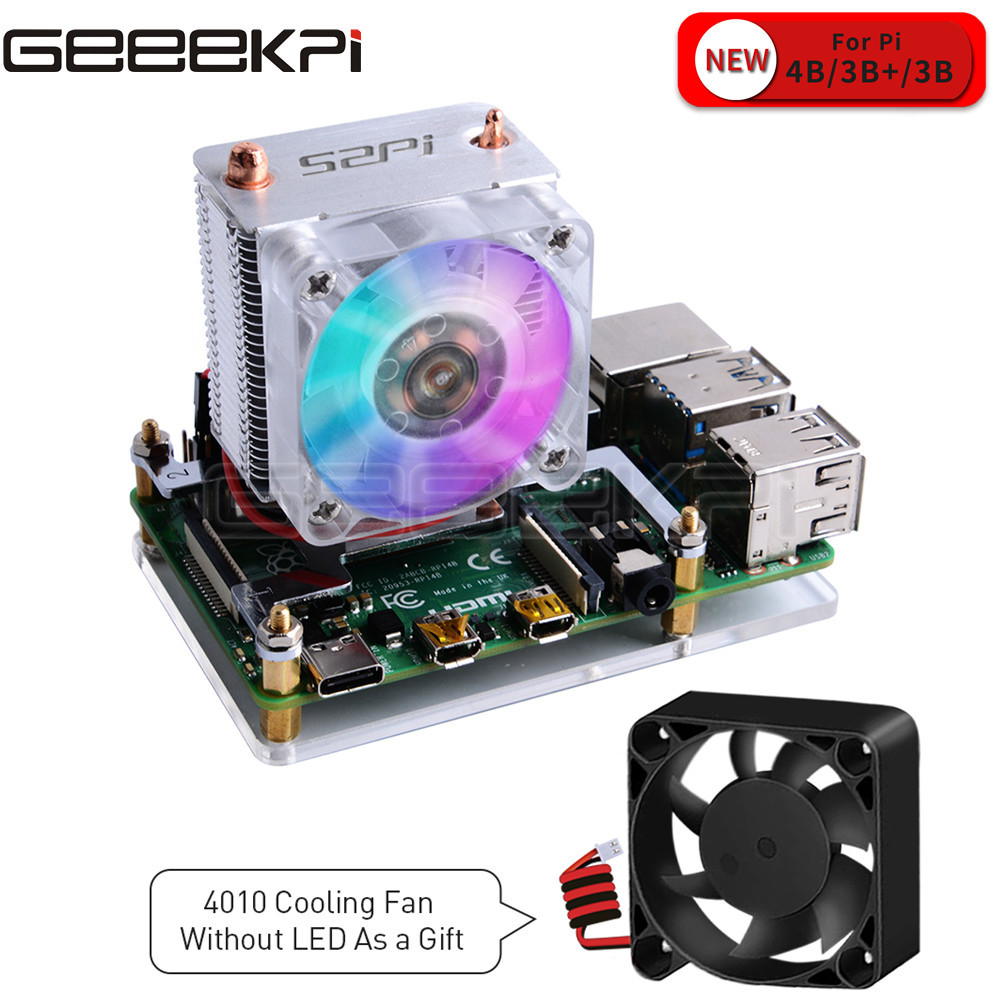 GeeekPi Clear Black Ice Tower  - Pi 5 Case recension och pris