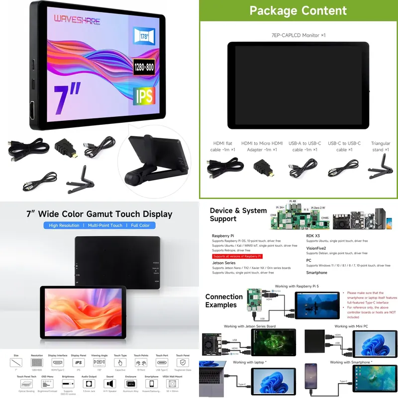 for Aismartlink Waveshare 7 In - Raspberry Pi recension och pris