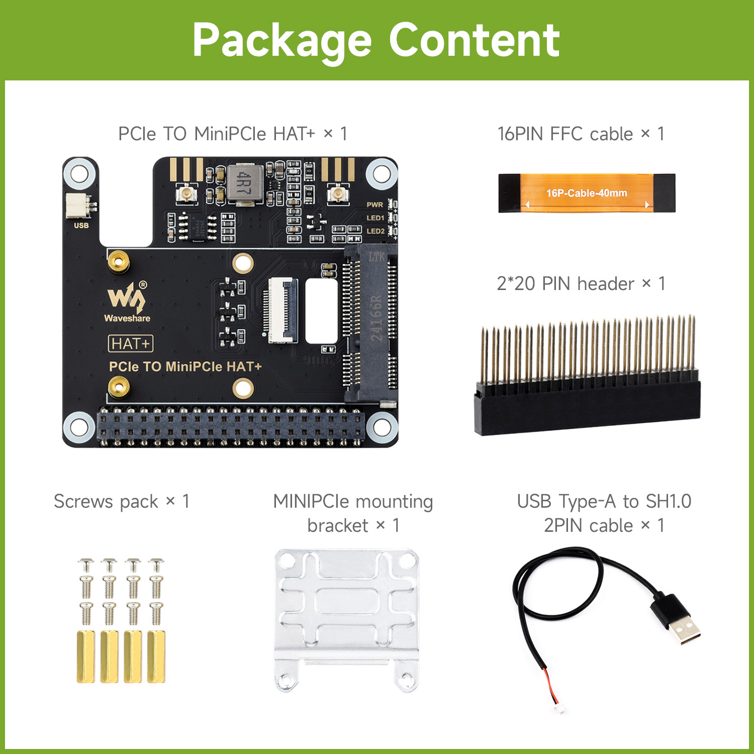 Waveshare PCIe TO MiniPCIe Ada - Raspberry Pi 5 recension och pris